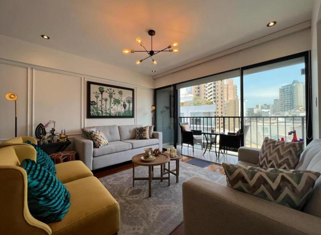 Exclusivo Y Moderno Depa En Miraflores Vista Al Mar Y A La Ciudad Amoblado Apartments Lima Exteriör bild